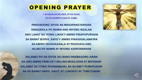 opening prayer for prayer meeting tagalog